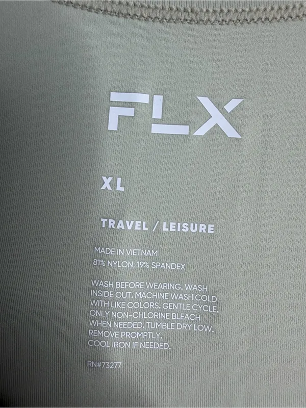 NEW FLX Affirmation Travel Crop Top Light Green XL Activewear‎ Athleisure Gym - Image 4