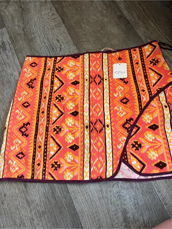 Nwt‎ Free People Cleo Wrap Skirt in Rust Combo - Image 9