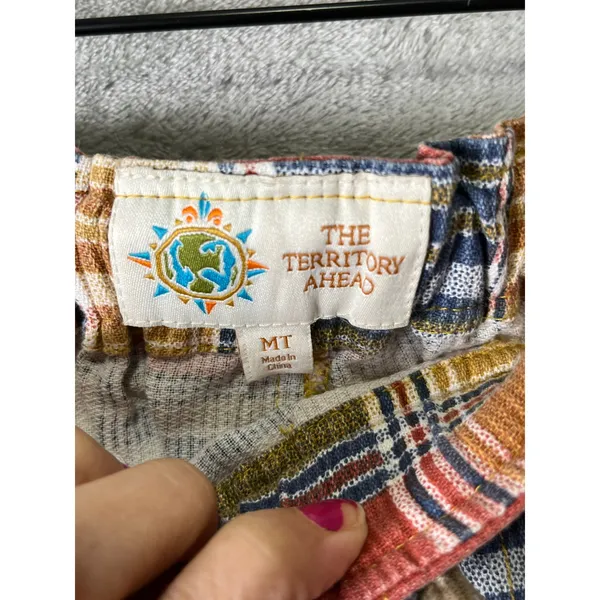 The Territory Ahead Plaid Cotton Pull On Pants Medium Academia Preppy Grunge - Image 5
