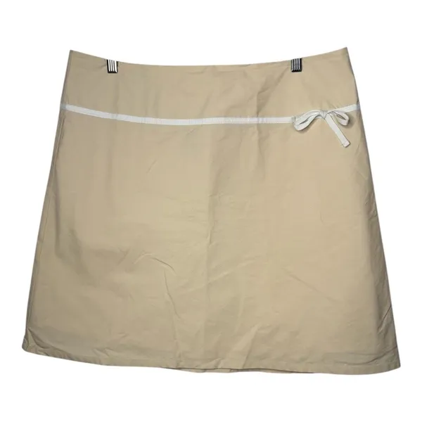 GAP Skirt Womens 16 Tan Cotton‎ Blend Ribbon Bow Accent Casual A-Line Mini - Image 2