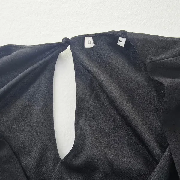 Baltic Born NWOT‎ Esti Black Maxi Dress V Neck Short Sleeve Cocktail Large - Image 7