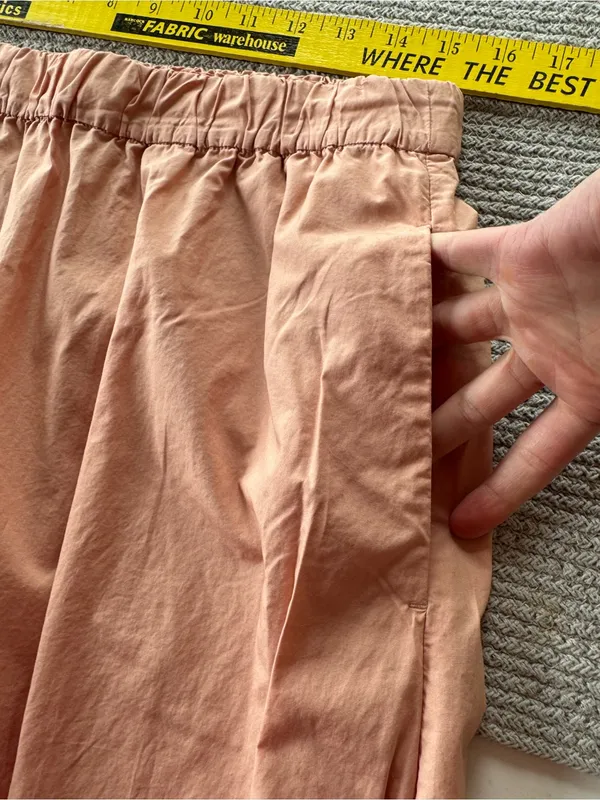J. Crew Peach Cotton Poplin Elastic-Waist Maxi Skirt Side Slits Size Small - Image 6