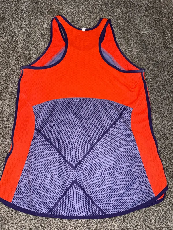 Nike Women's Dri-FIT Racerback Athletic Tank Top Purple and Orange - Image 3
