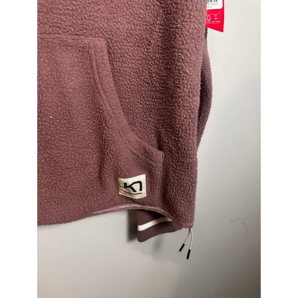 Kari Traa Rothe Hoodie Women Medium Taupe Half Zip Teddy Fleece 622570 NEW‎ - Image 2