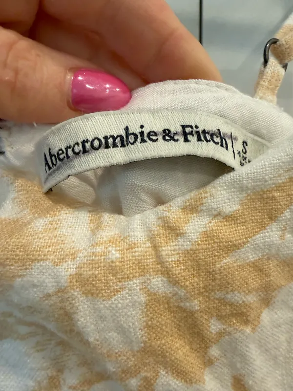 Abercrombie & Fitch Tropical Print Linen Blend Mini Dress - Image 3