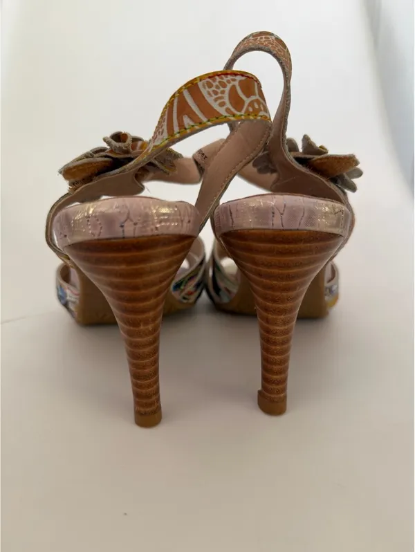 ***SALE!!!*** Multicolor floral high heel sandals - Image 4