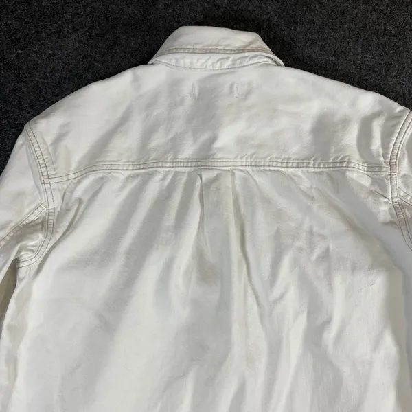 Madewell White Denim Shirt Dress Long Sleeve Button Front‎ Cotton Shacket Small - Image 8