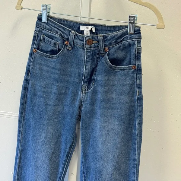 BP High Rise Flare Jeans Medium Wash Blue Denim Size 24 Full Length Festival - Image 3