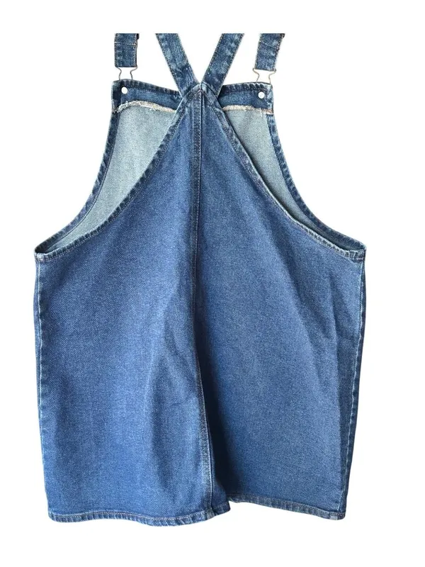 Wild Fable Blue Denim Overall Dress With Adjustable Straps & Front Pockets - Image 2