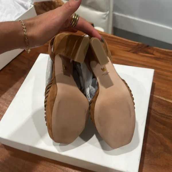 Veronica Beard Tan Platform Heels - Image 3