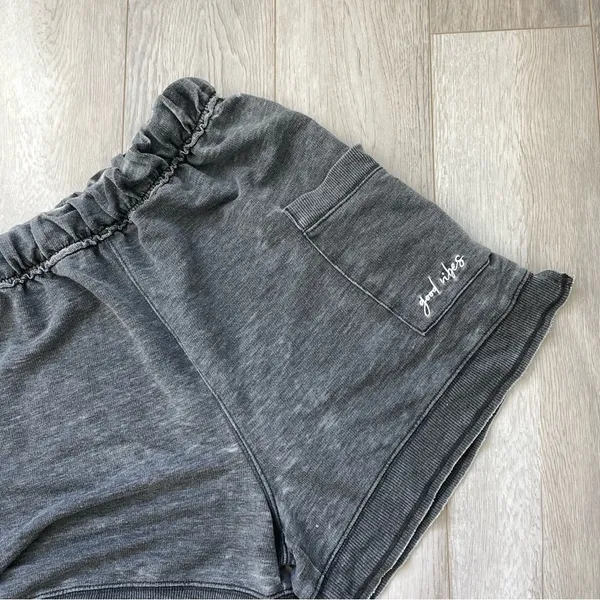 Free People Cozy Girl Good Vibes Shorts Gray (small) loungewear comfy sleep - Image 2