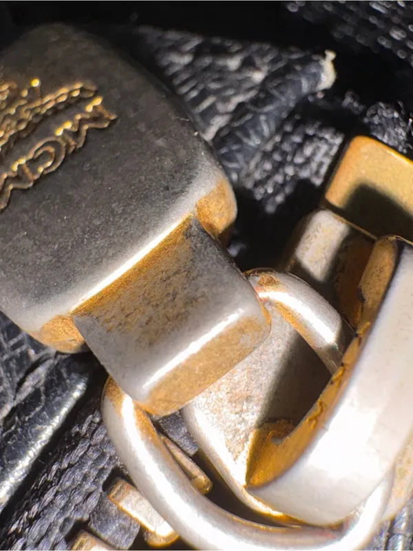 MCM Black Leather Satchel with Gold Hardware - Image 7