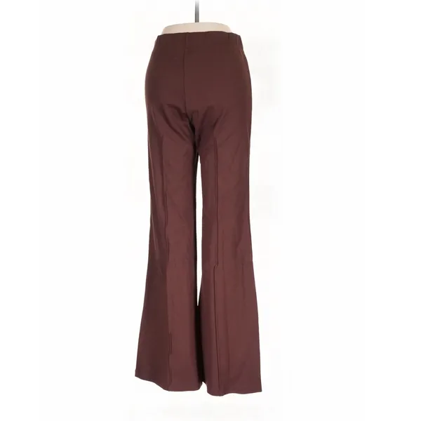 Le Bop Brown Flare Pants High Waisted Seam Detail Small Minimalist Fall - Image 7