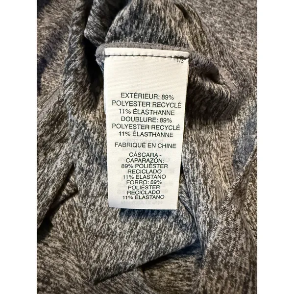 Vuori Halo Ruched Dress Womens Medium‎ Heather Grey DreamKnit Long Sleeve Mini - Image 7
