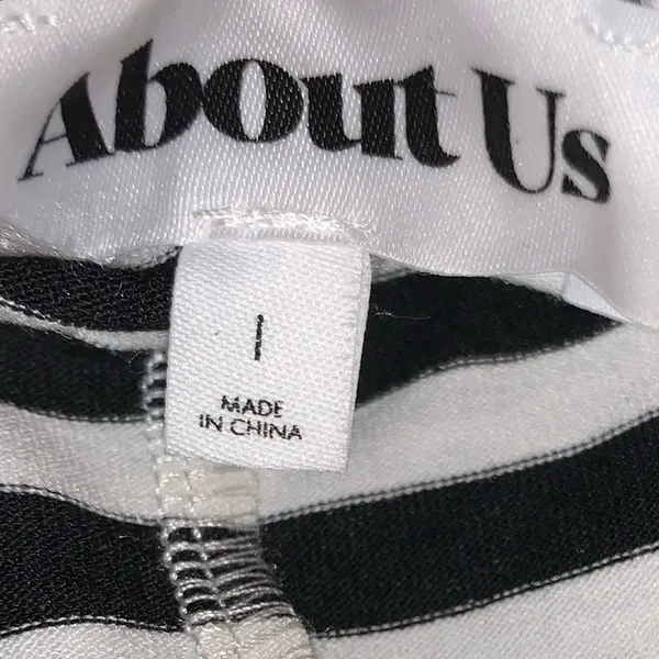 NWT About‎ Us Black & White Striped Off-Shoulder Top - Image 5