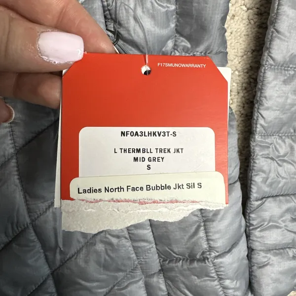 NEW Women's The North Face Small Thermoball Trek Jacket Grey Full‎ Zip - Image 4
