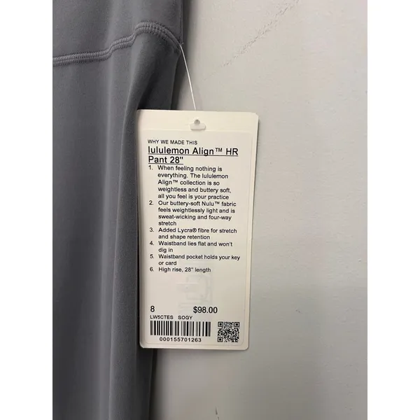 NWT Lululemon Leggings Align HR Pant 28" Solar Grey NWT Size 8 Rare Sold Out New - Image 7