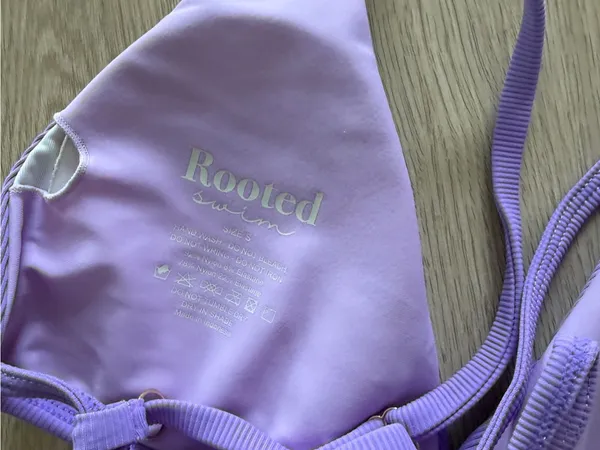 Rooted swim purple lilac rubber cheeky triangle bikini set - Image 3