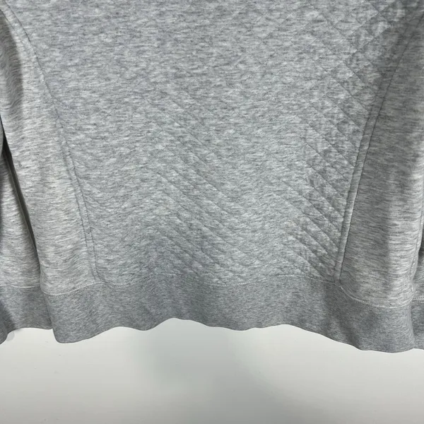 L.L. Bean Womens Quilted‎ Quarter Zip Pullover Sweatshirt Long Sleeve Gray SZ XS - Image 10