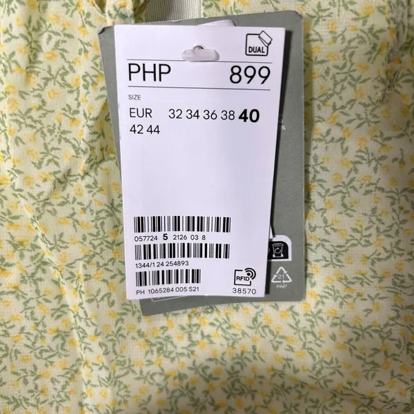 H&M Dress Womens 8 Yellow‎ Green A Line Baby Doll Spaghetti Straps Dress NEW - Image 8