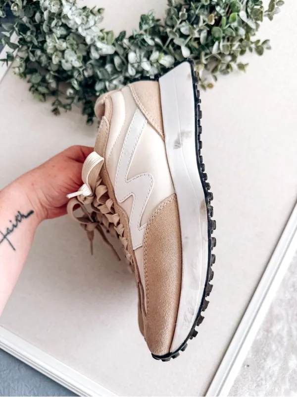 Steve Madden Campo Beige Suede & Canvas Platform Sneakers | Women’s Size 6 - Image 8