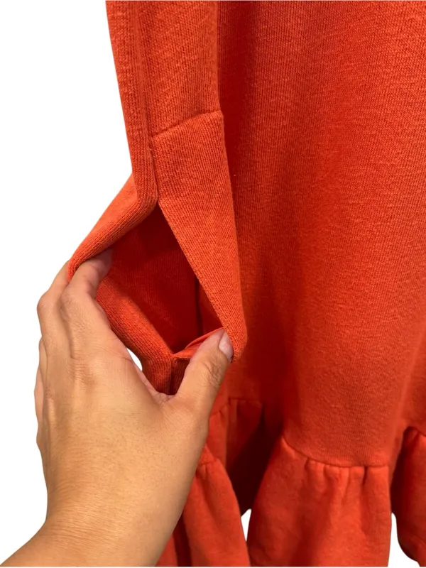 Ulla Johnson Landry Orange (Chili ) Puff Sleeve Cotton Fall Mini Dress Small - Image 10