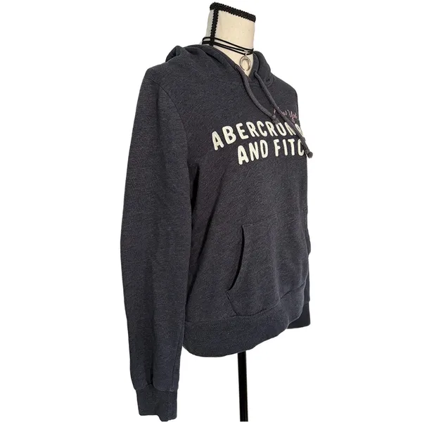 Abercrombie & Fitch New York Logo Hoodie Sweatshirt | Vintage Y2K Gray Medium - Image 6