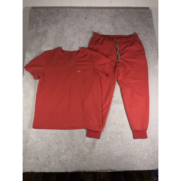 figs scrub set Mens tansen jogger pants (L Short) / leon top (L) Clay - Image 2