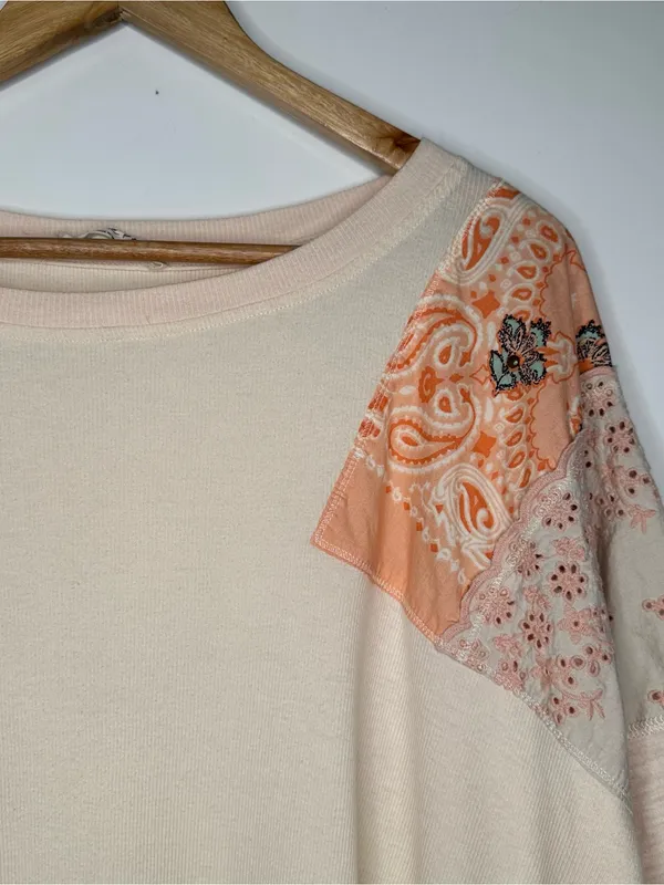 We The Free People Feelin’ It Soft Peach Pullover Top Shirt Extra Small XS - Image 3