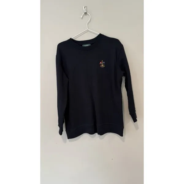 Lauren Ralph Lauren Classic Navy Blue Crewneck Cotton Sweatshirt Sailing S/P - Image 2