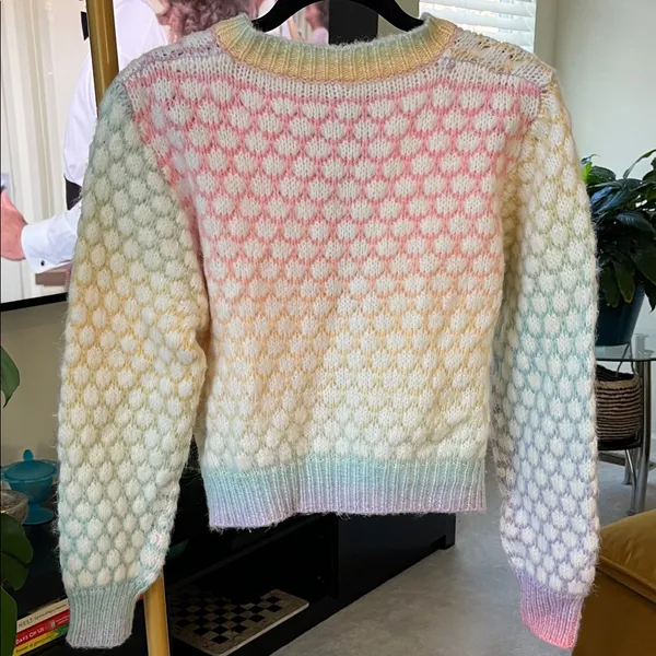 Colorful pastel Knit Sweater size medium - Image 2