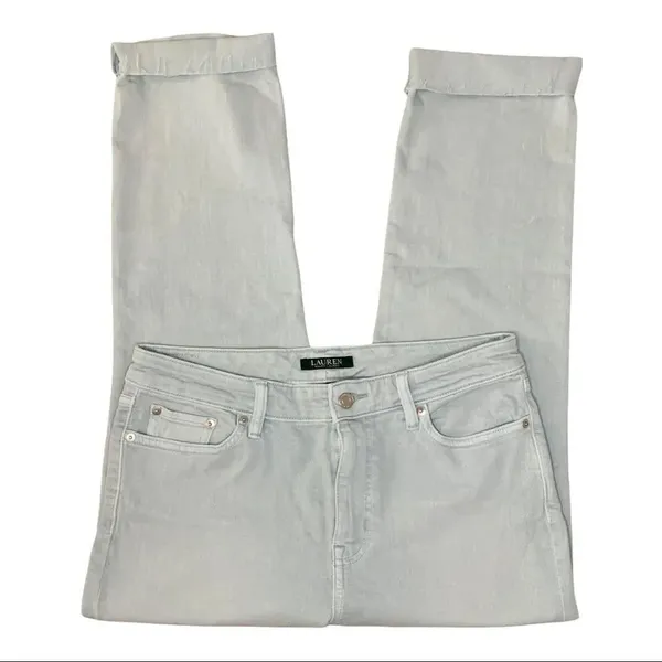 Lauren Ralph Lauren Jeans Blue Gray High Rise Premier Straight Ankle sz 10 - Image 2