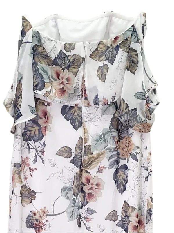 NWT Lulus Ray of Sunshine Maxi Dress Size XL White Floral Off Shoulder Wedding - Image 8