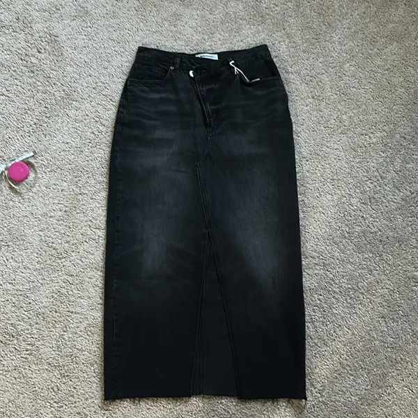 Reformation Black Denim long Skirt. 27 - Image 5