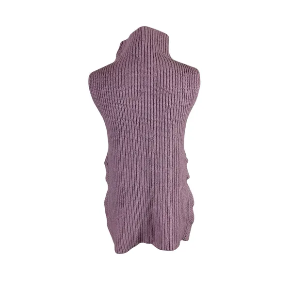 Wilfred Women's M Dusty Rose 100 Wool Sleeveless Turtleneck Sweater Side Slit - Image 3