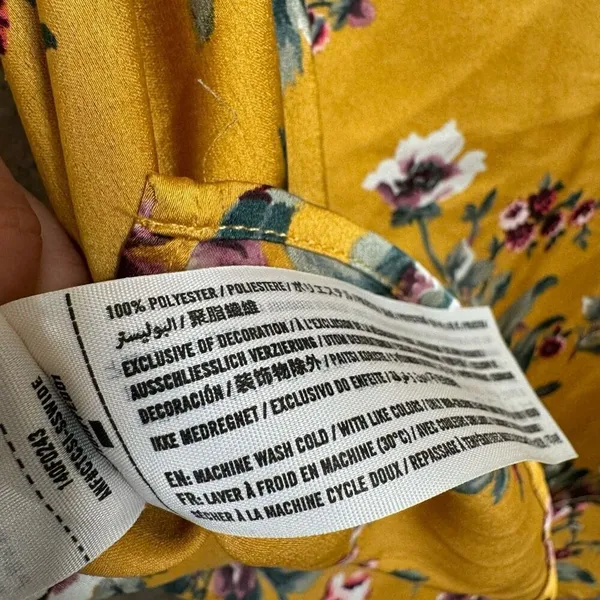 Abercrombie & Fitch Marigold Golden Floral Silky‎ Lace Camisole Top Med - Image 6