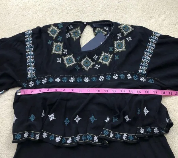 : Black Embroidered Dress - Image 3
