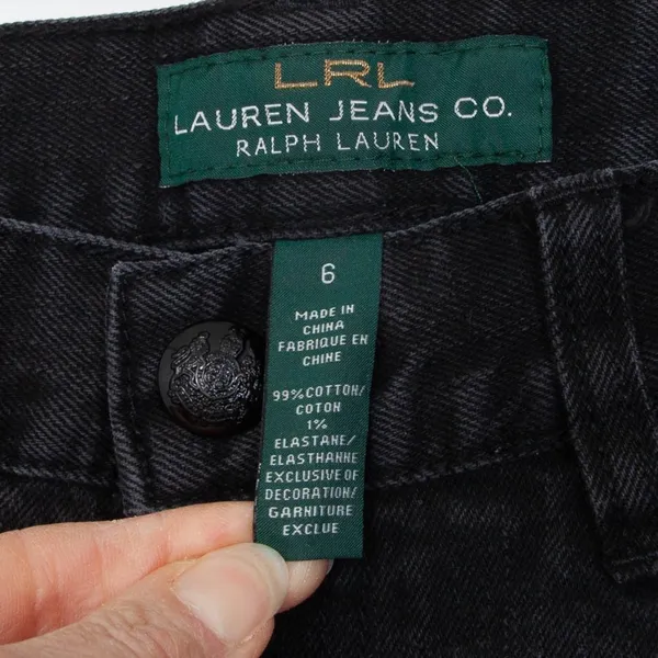 Lauren Ralph Lauren Womens Black Classic Bootcut Denim Jean Size 6 Embellished‎ - Image 3