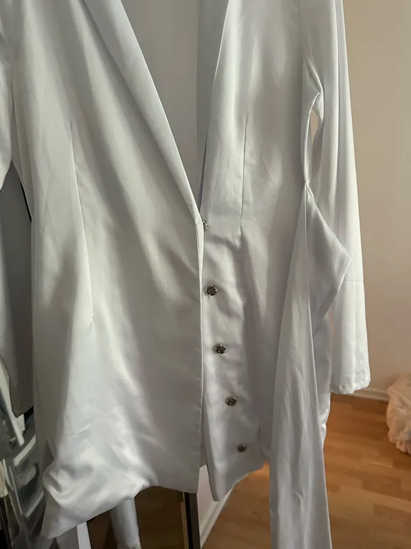 White blazer satin dress Size M - Image 3