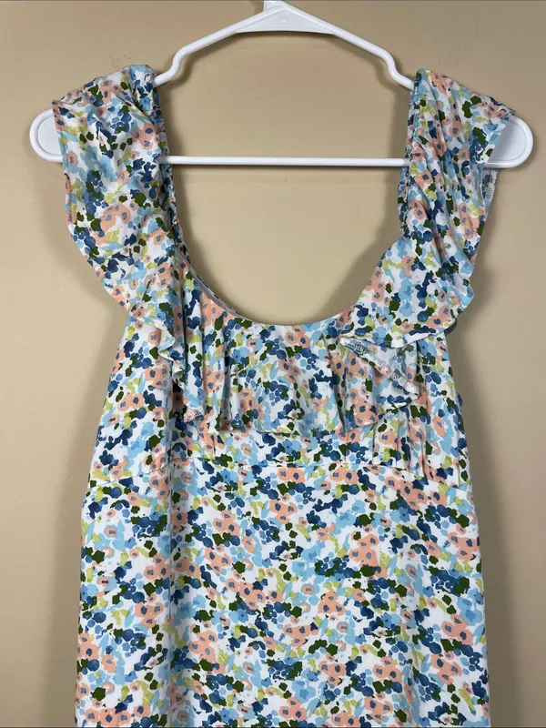 Abercrombie & Fitch Women’s Boho Floral Print Multicolor Ruffle Dress - Image 2