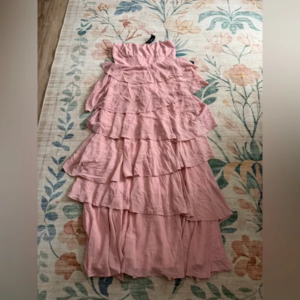 Lulus Gorgeous Essence Blush Strapless Tiered Maxi Dress - Image 5