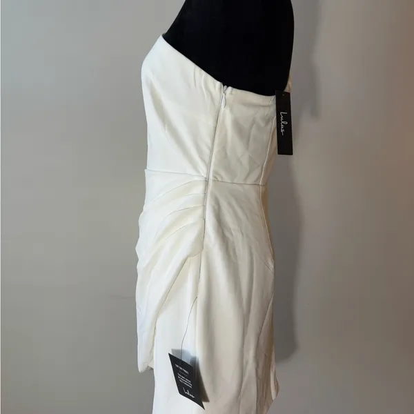 Lulus Flirtatious Celebration White One-Shoulder Tulip Mini Dress - Image 4