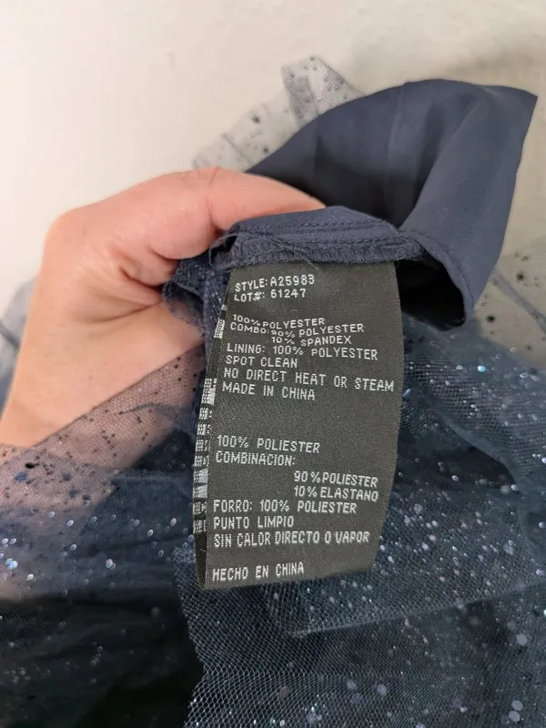 Betsy and Adam Navy Blue Glitter Tulle Fit and Flare Dress Size 8 - Image 12