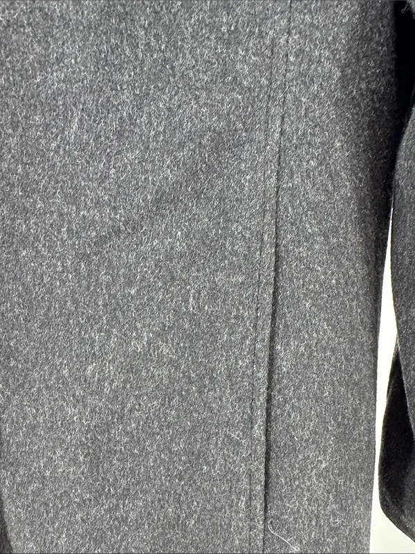 Anne Klein black dark Charcoal Gray Tailored Trench car Coat 100% wool winter - Image 7