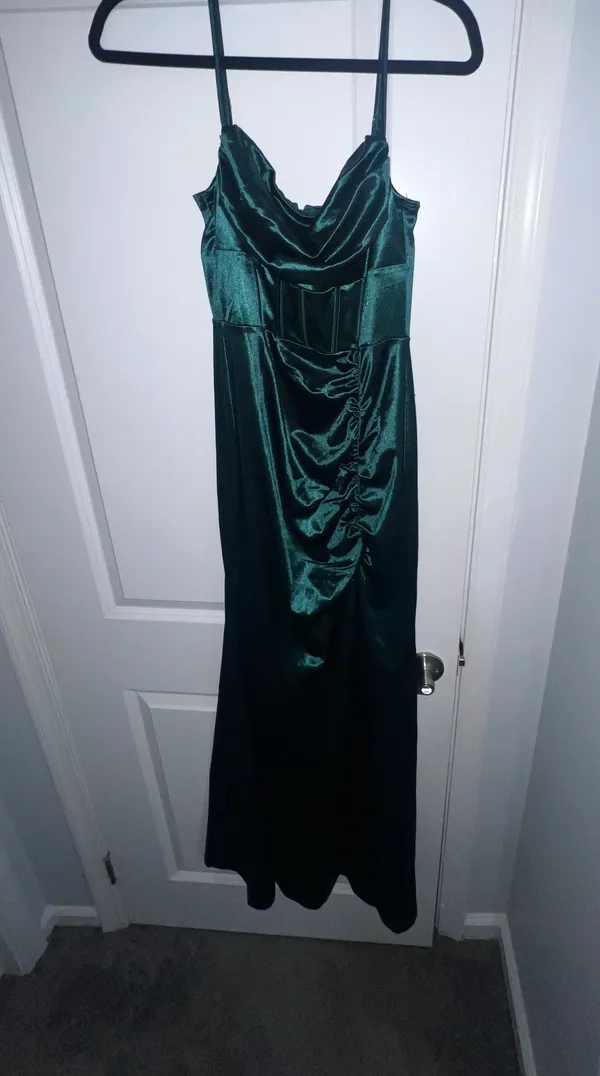 Revelry Satin Slit Long Prom Formal Gown Slip - Image 3
