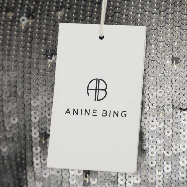 Anine Bing. Angie Sequin‎ Belted Mini Dress In Sequins. - Image 4