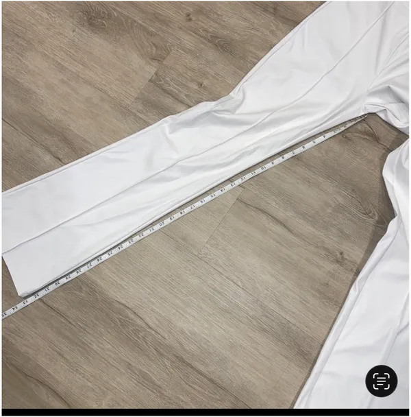 Venti 6 pleather high waist wide leg white pants S - Image 7