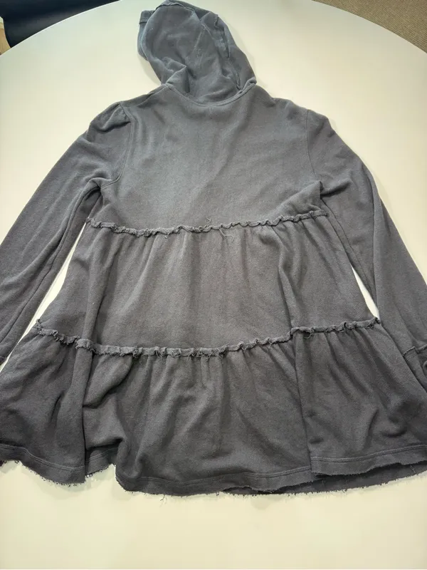 Free People Heathered Tiered Trapeze Zip Jacket with Hoodie - Image 9