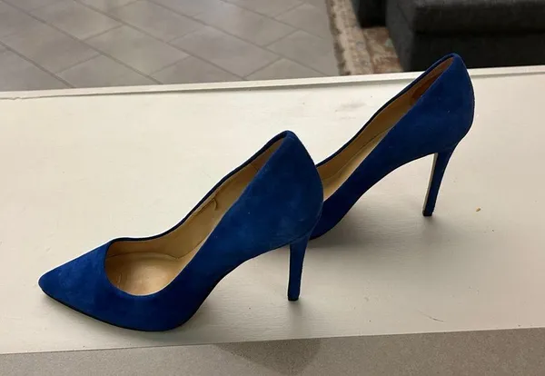 Nine West Blue Suede Heels-sold at Nordstrom-8 1/2 M - Image 6