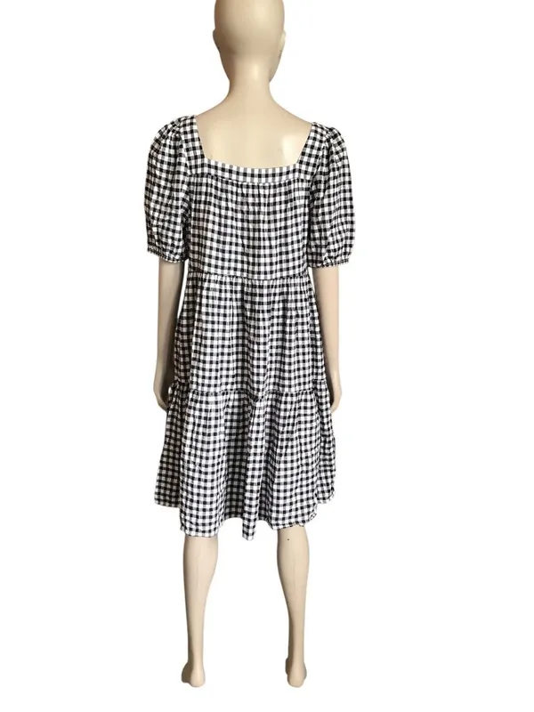 BeachLunchLounge Black and White Gingham Dress - Image 5